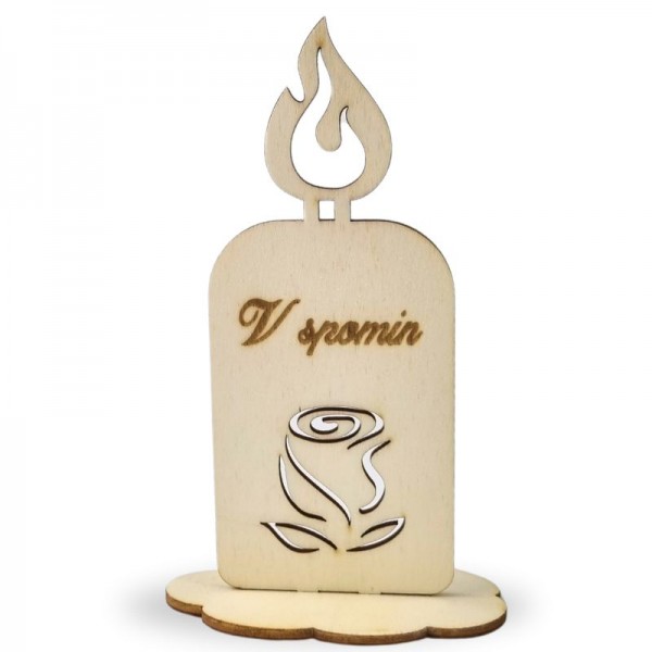 Lesena svečka Vrtnica v spomin